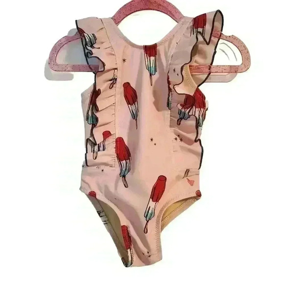 PINK CHICKEN Strawberry Cream Rocket‎ Pop Katniss Swimsuit 6-12m - Picture 1 of 3